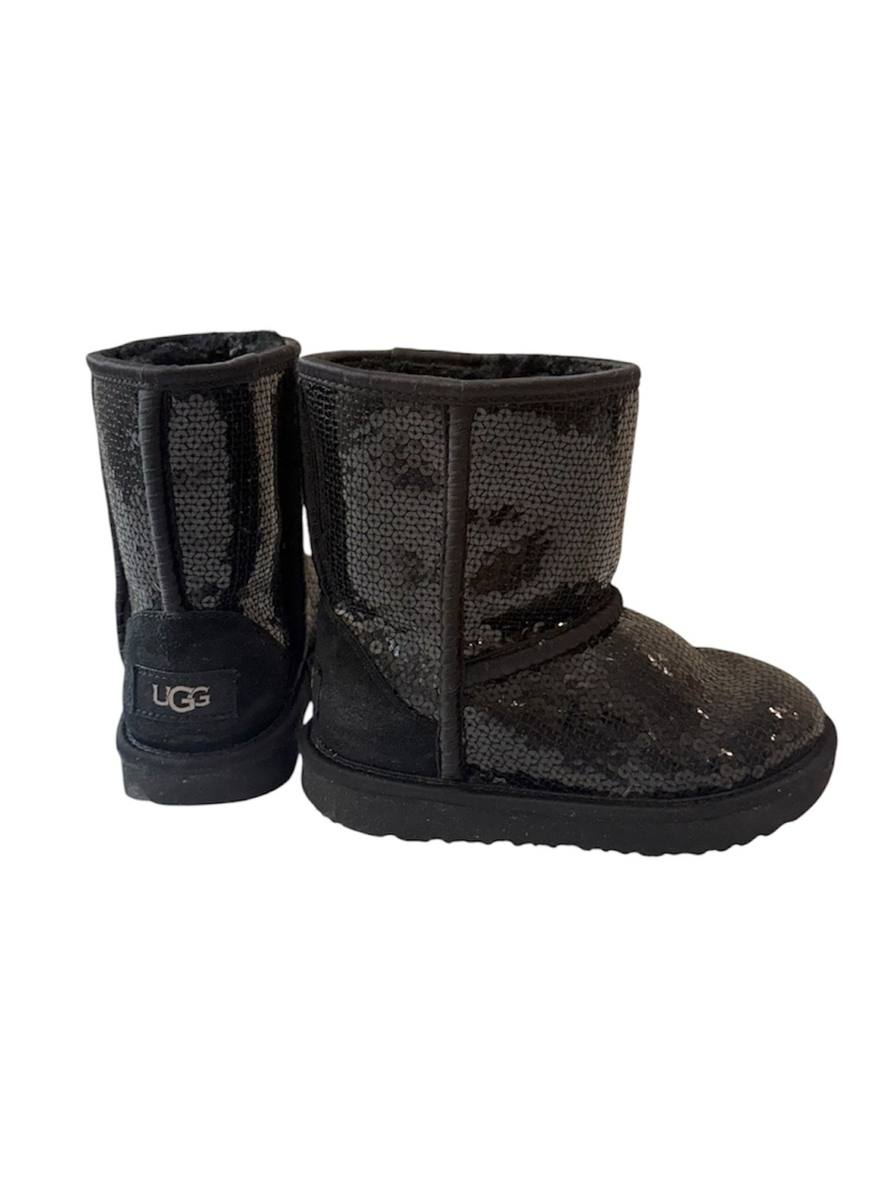 UGG Classic Sequin Mini Mirror Ball Short Boots in Black